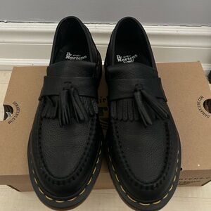 Dr. Martens Black Adrian Leather Tassel Slip-Ons